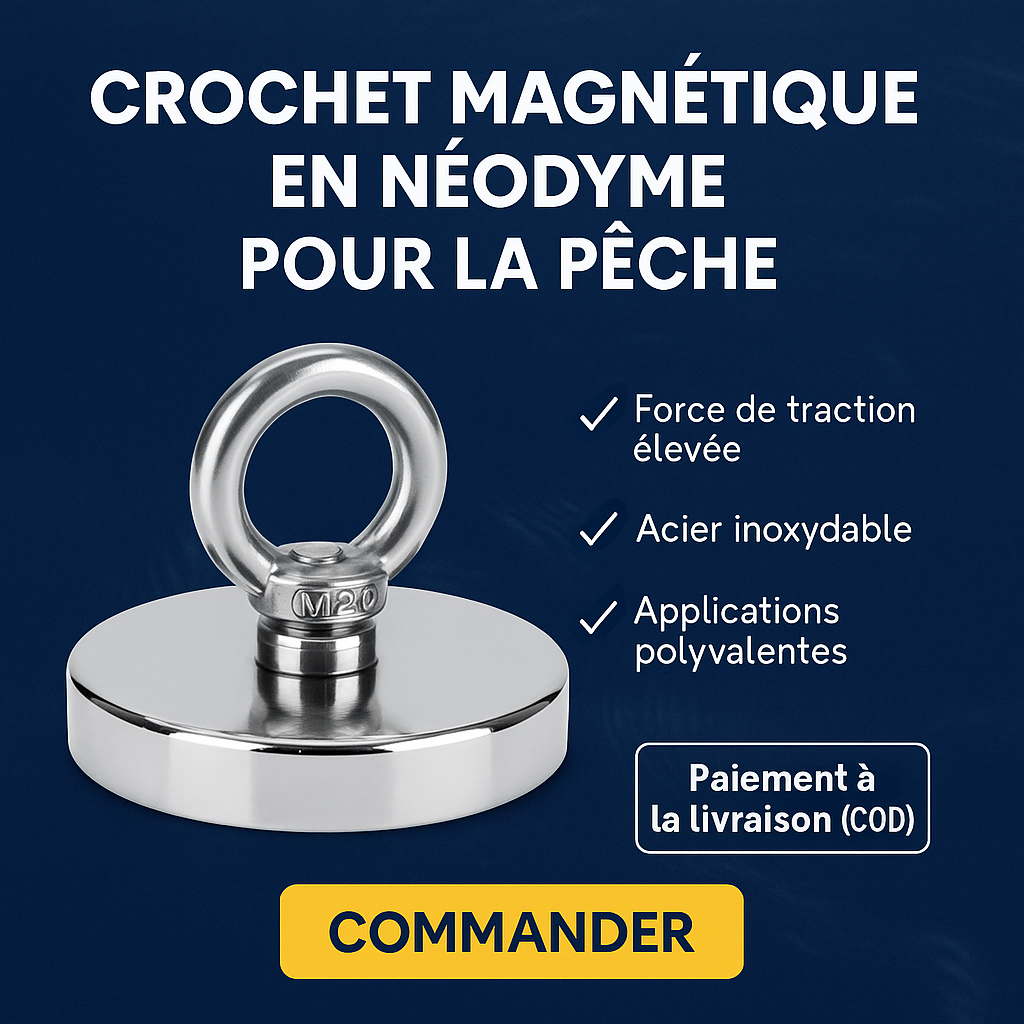 Crochet Magnétique en Néodyme pour la Pêche